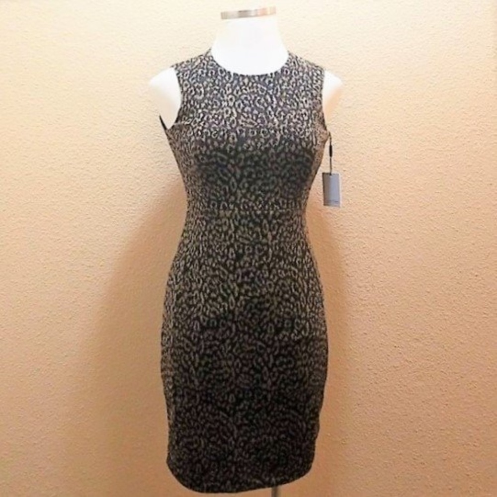Calvin Klein Gold Sleeveless Embossed Dress